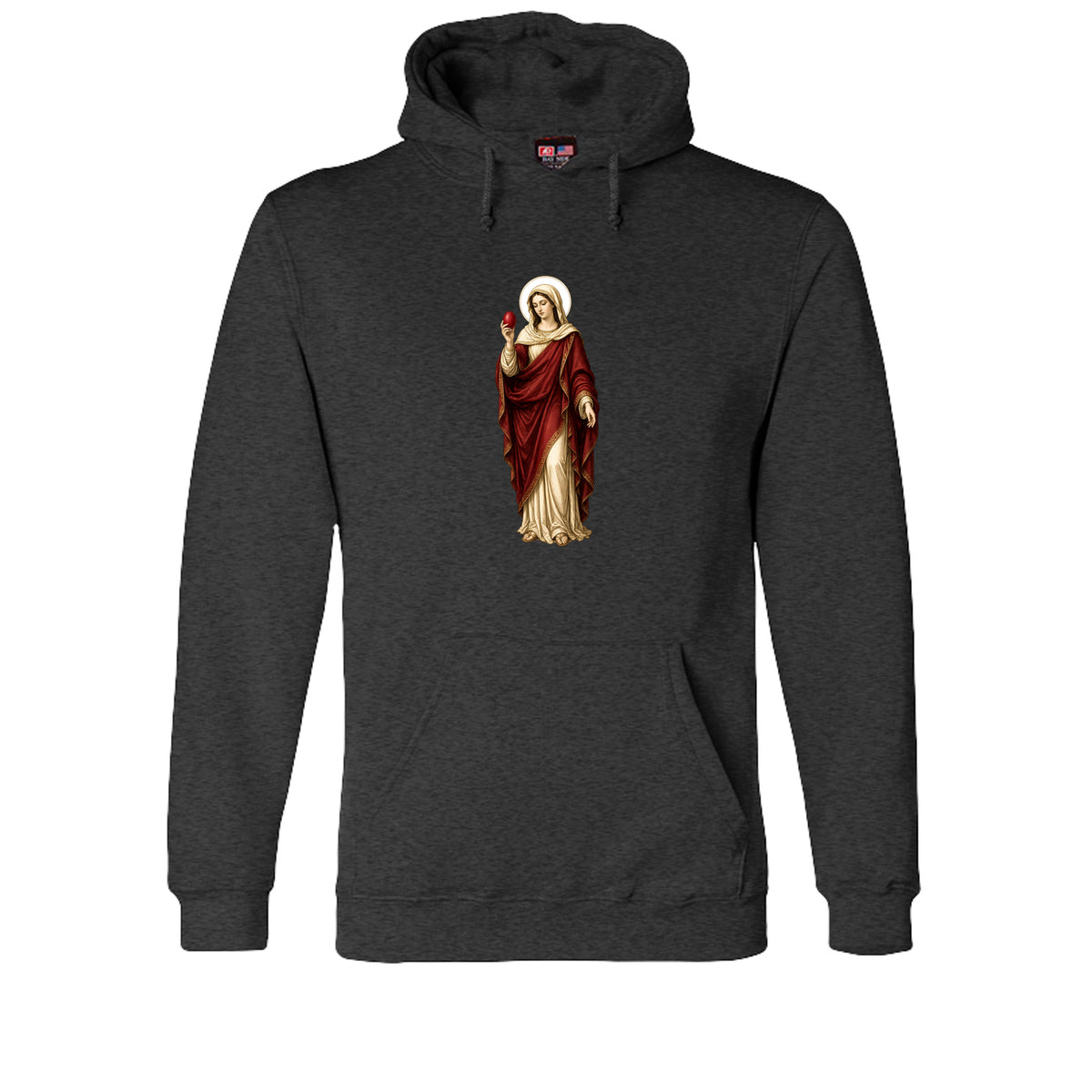 Mary Magdalene Hoodie in Charcoal Heather – front