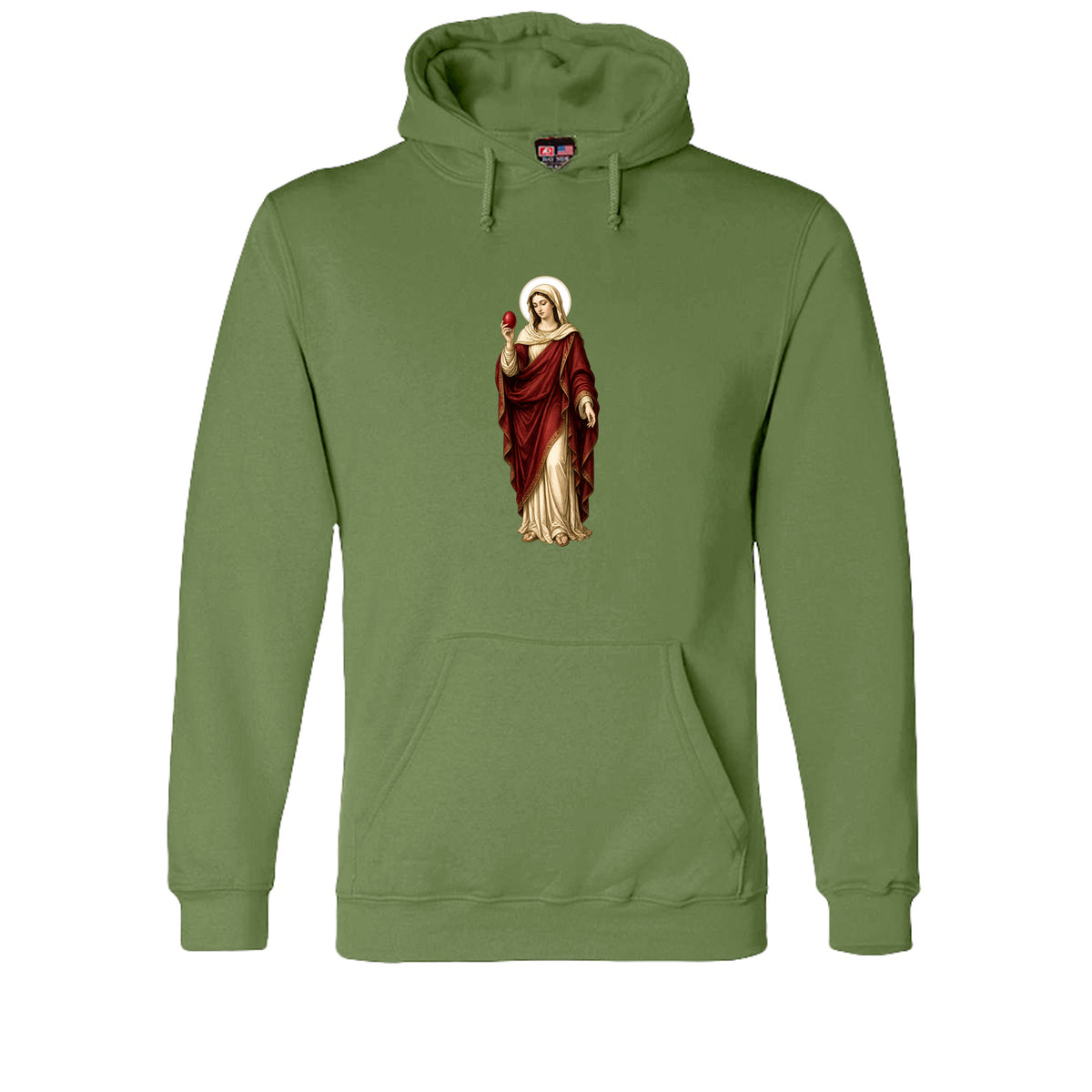 Mary Magdalene Hoodie in Olive – front