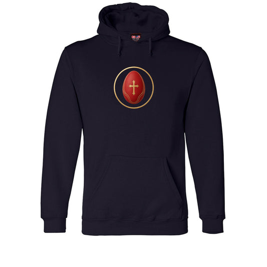 He Is Risen Hoodie in Navy – front