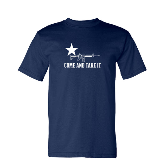 Come and Take It Rifle Tee - Dark Colors in Navy – front
