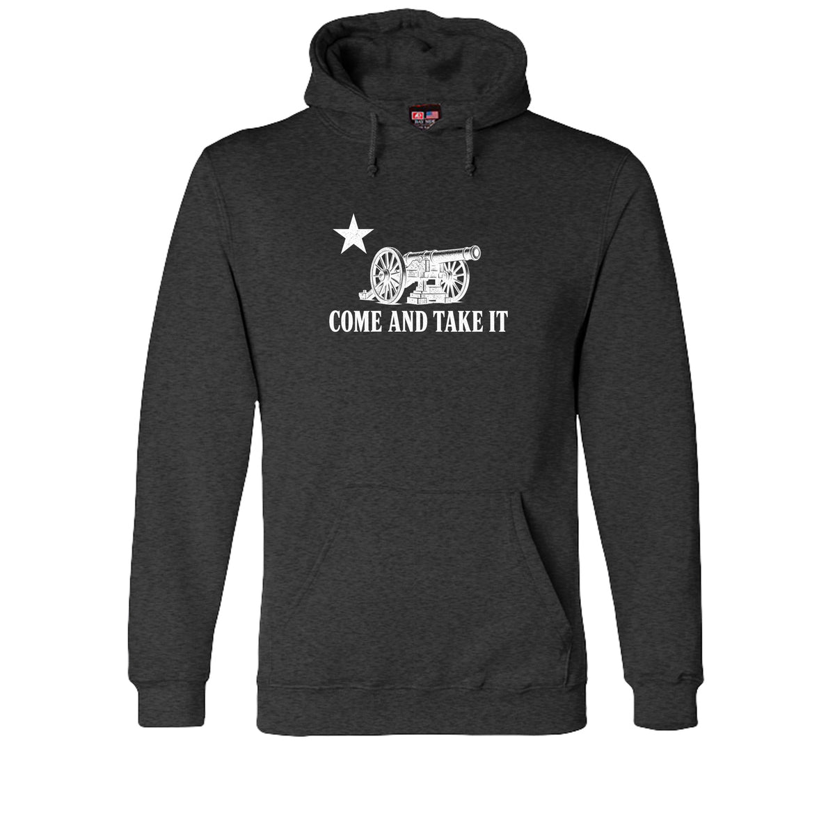 Come and Take It Cannon Hoodie in Charcoal Heather – front