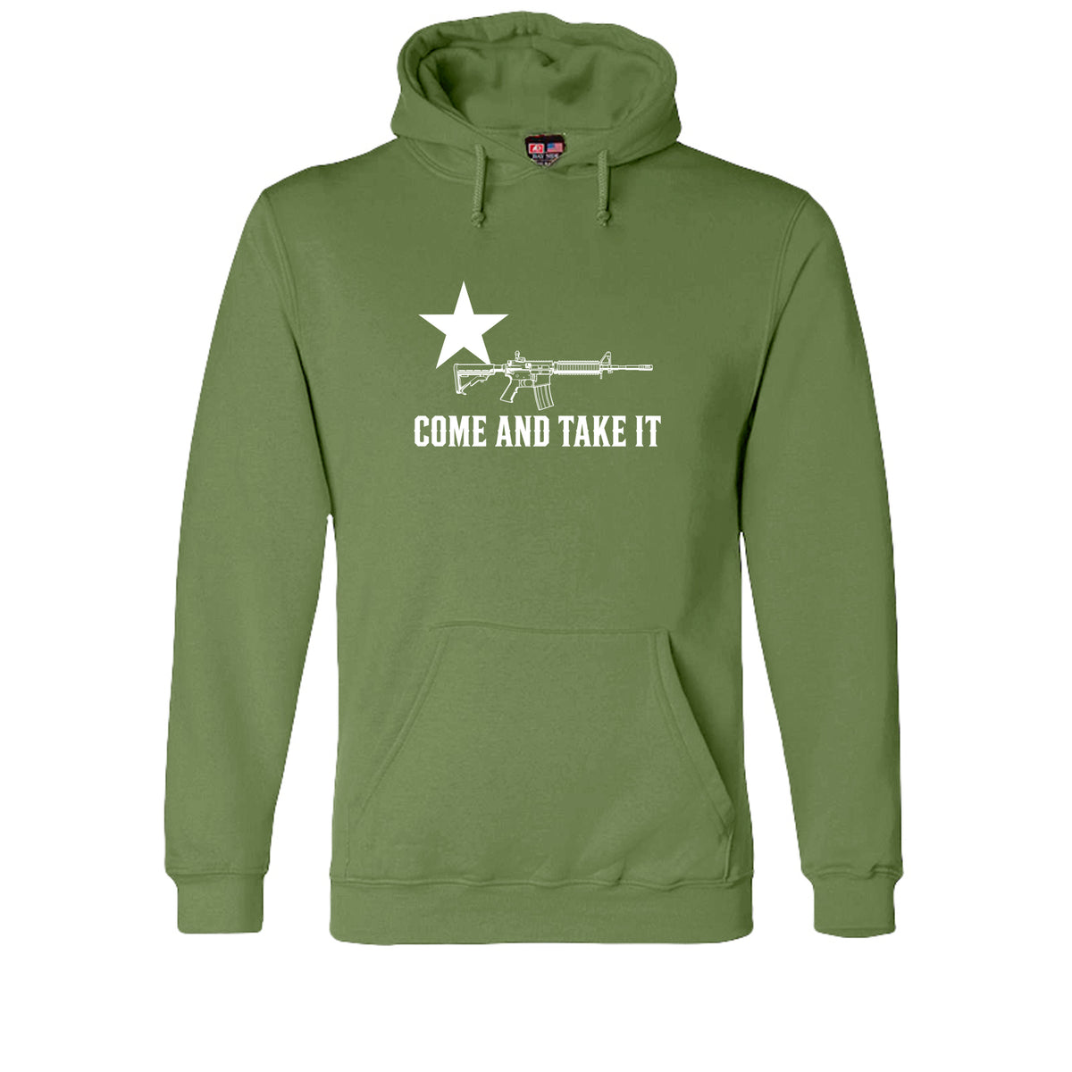 Come and Take It Rifle Hoodie in Olive – front