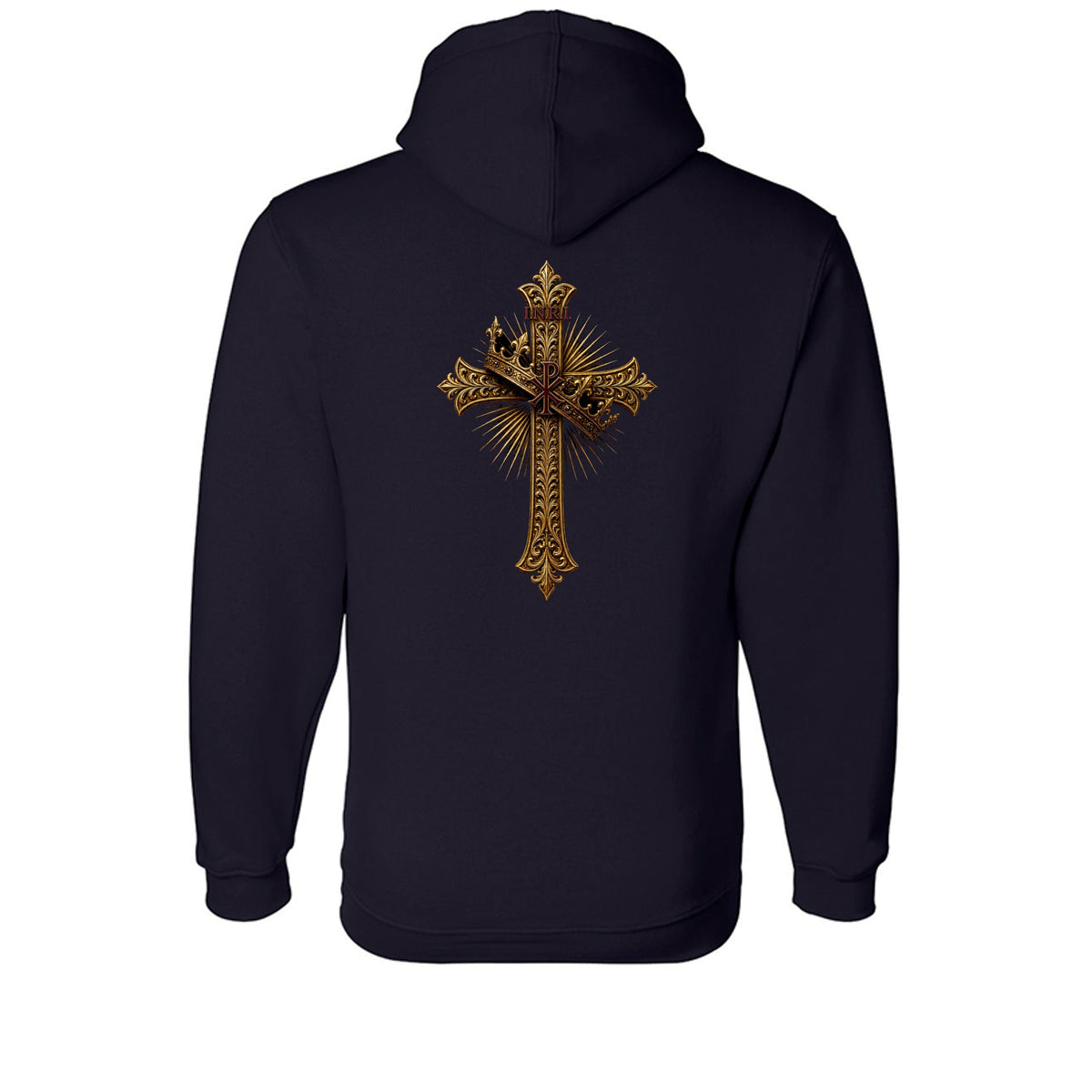 INRI Crowned Cross hoodie, back print