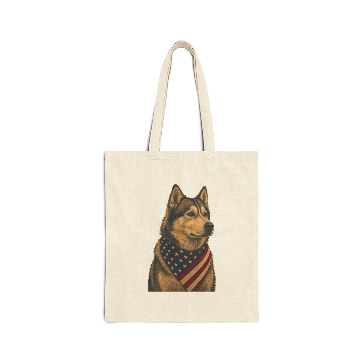 Husky Patriotic Pup Canvas Tote Bag