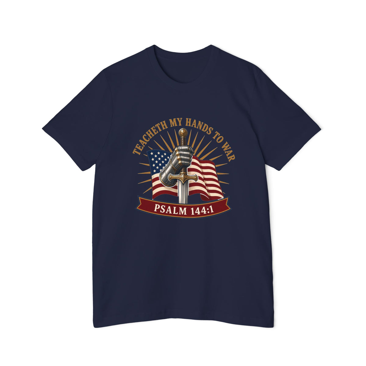 Gauntlet & Flag Psalm 144:1 Lightweight Tee