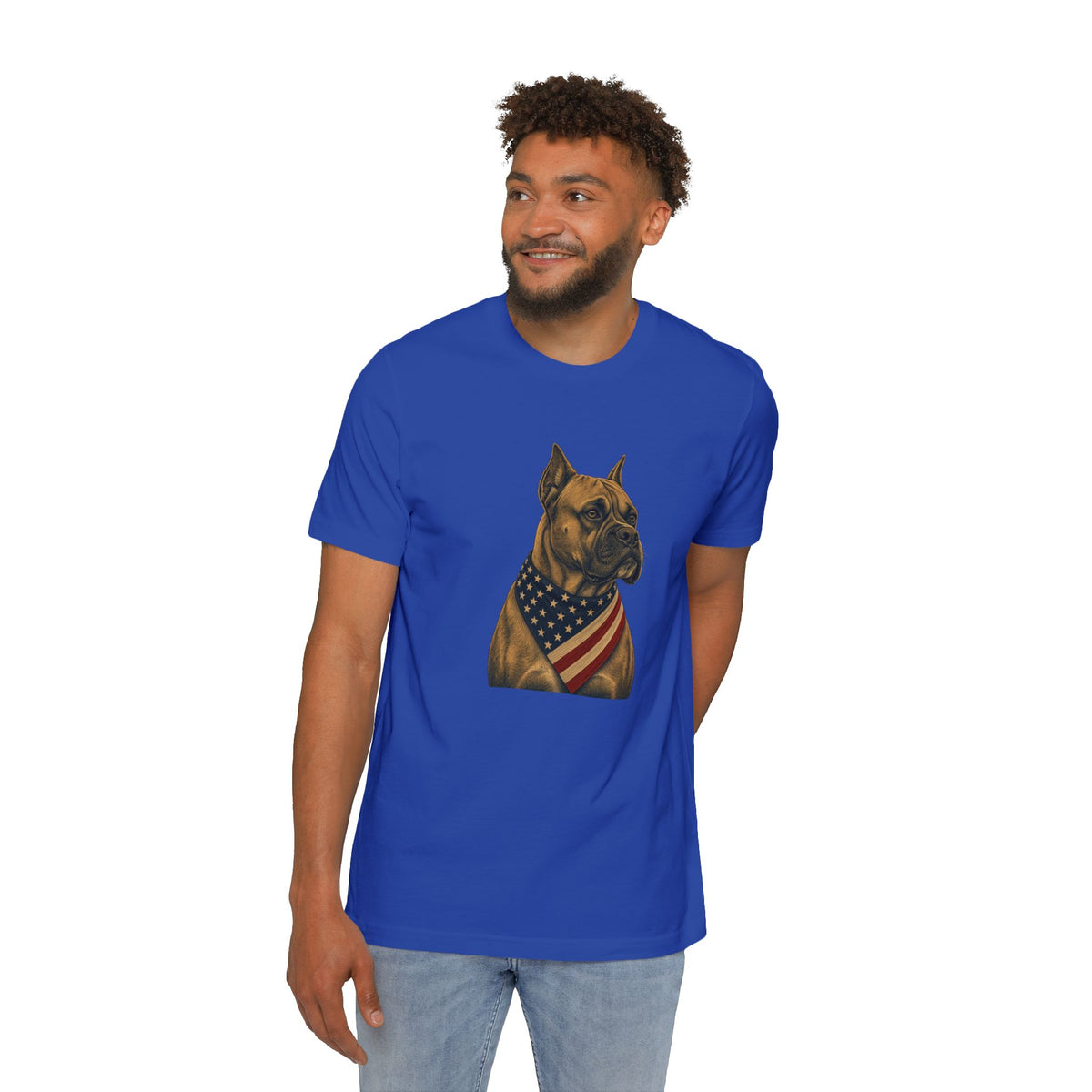 Patriotic Boxer American Flag Bandana Lightweight Tee