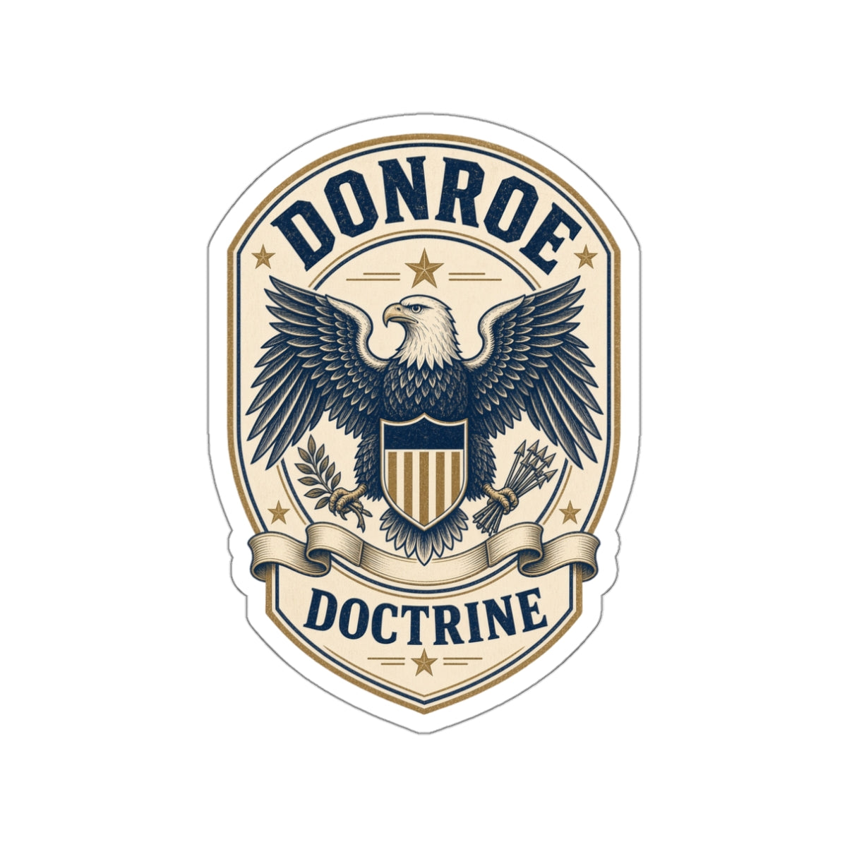 Donroe Doctrine Badge Die-Cut Sticker