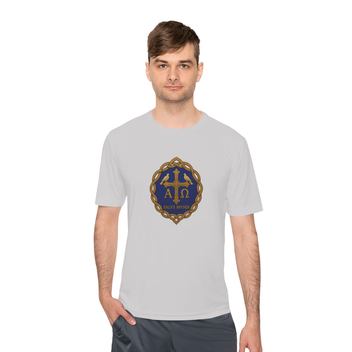Salus Mundi Mosaic Cross Men's Dry-Fit Performance Tee
