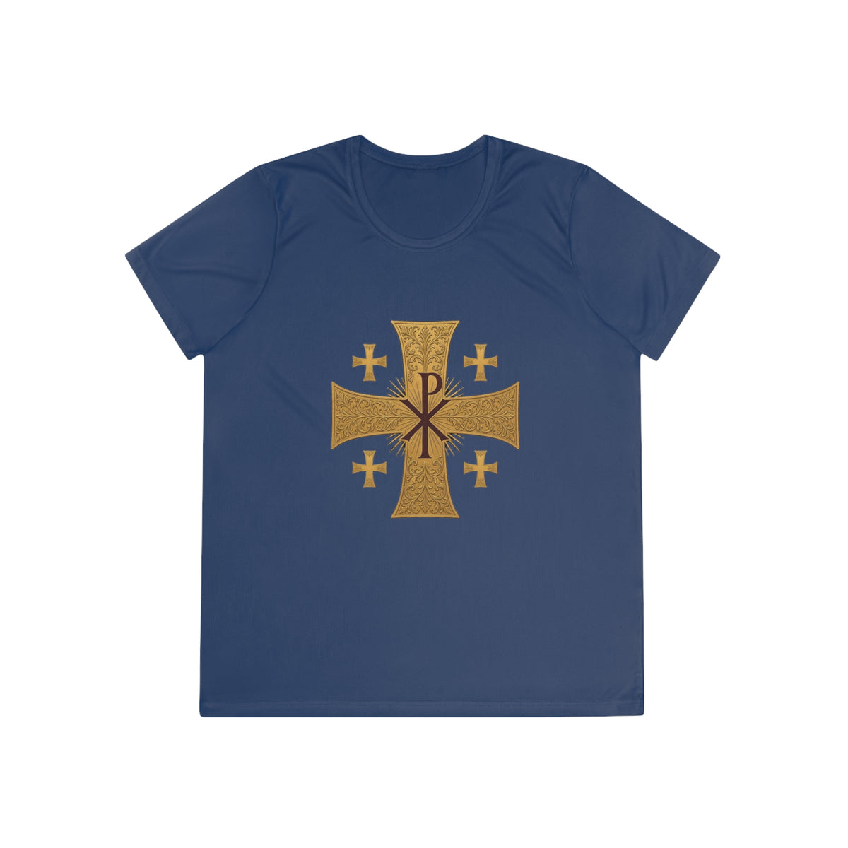 Chi-Rho Jerusalem Cross Women's Dry-Fit Performance Tee