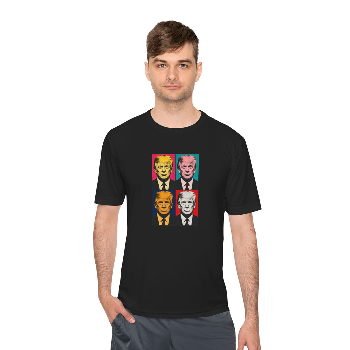 Trump Pop Art Grid Men's Dry-Fit Performance Tee