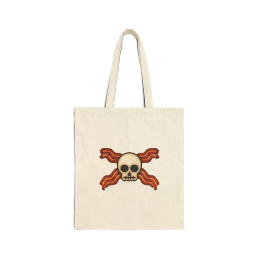 Bacon Jolly Roger Canvas Tote Bag