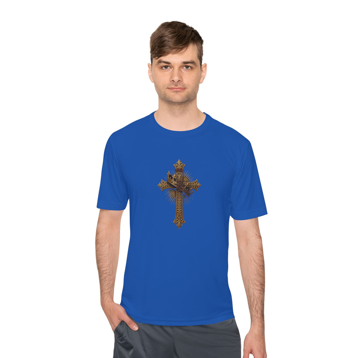 INRI Crowned Cross Men's Dry-Fit Performance Tee