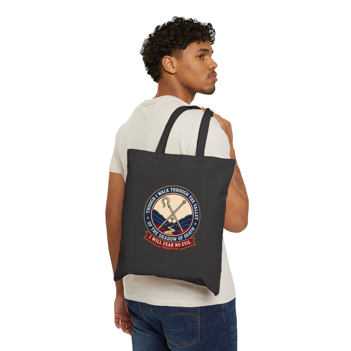 Fear No Evil Psalm 23:4 Canvas Tote Bag