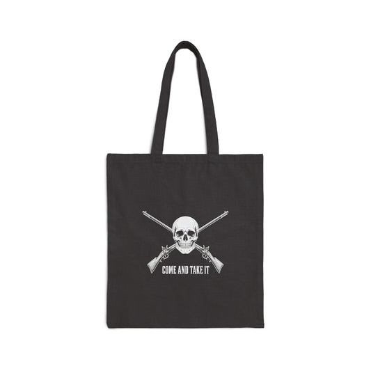 Come and Take It Jolly Roger Canvas Tote Bag - Black