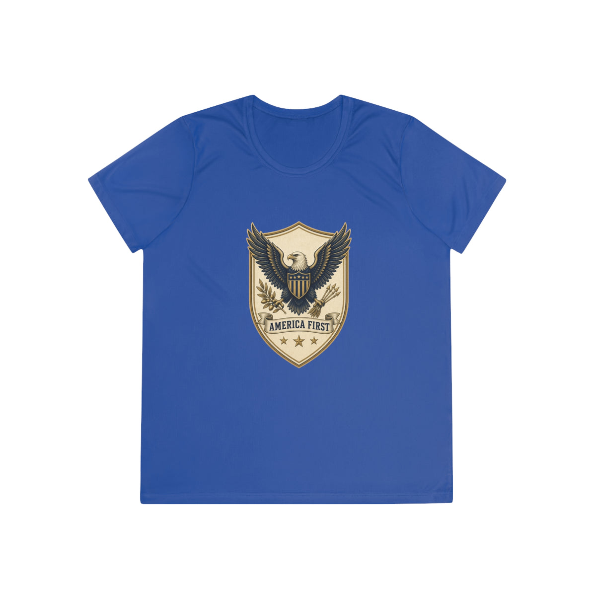 America First Badge Women's Dry-Fit Performance Tee