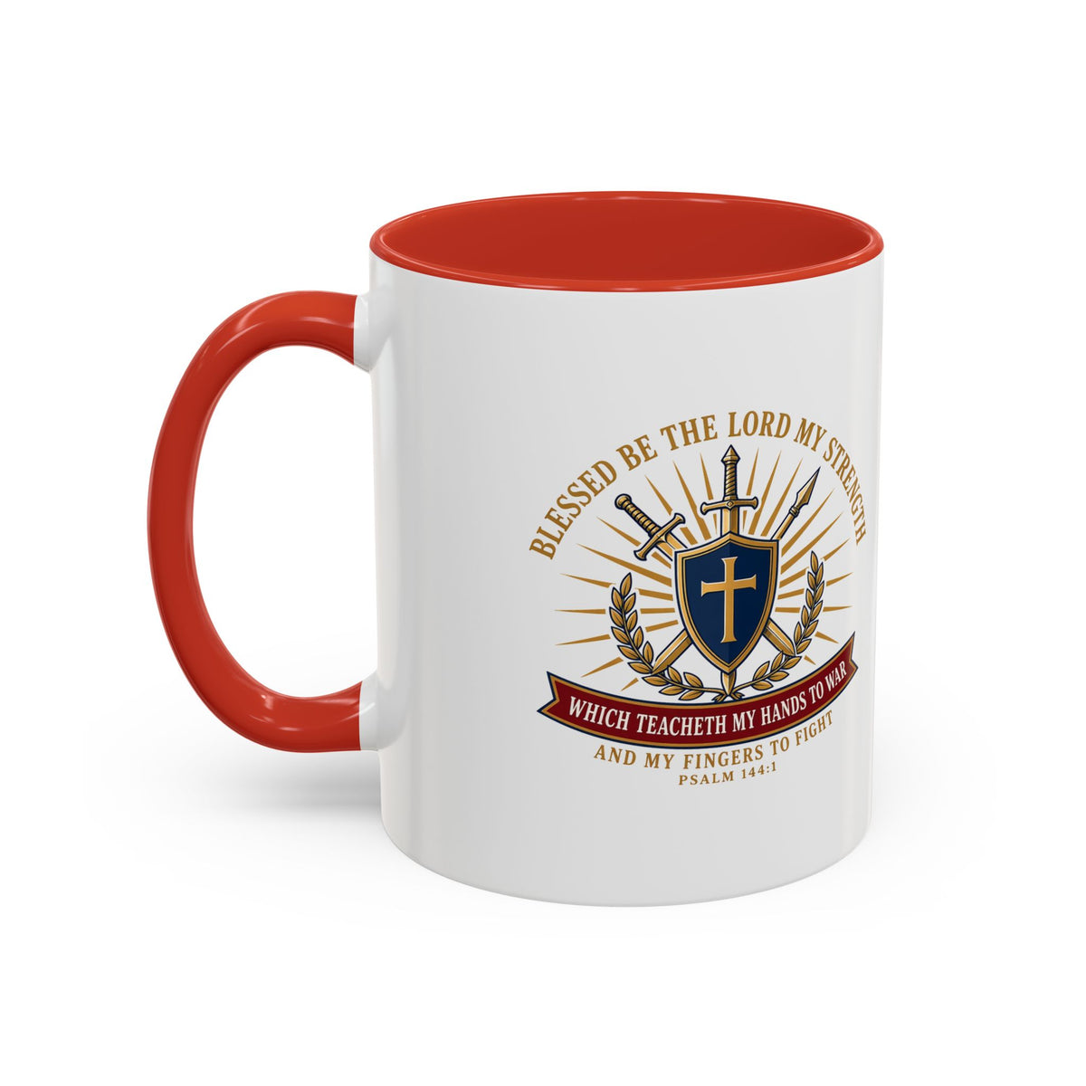 Hands to War Psalm 144:1 Accent Mug