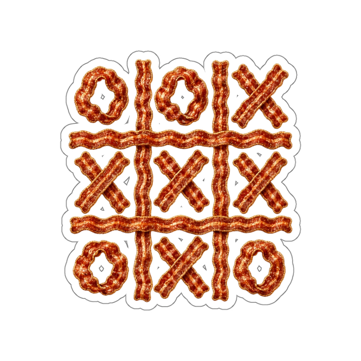 Bacon Tic-Tac-Toe Die-Cut Sticker
