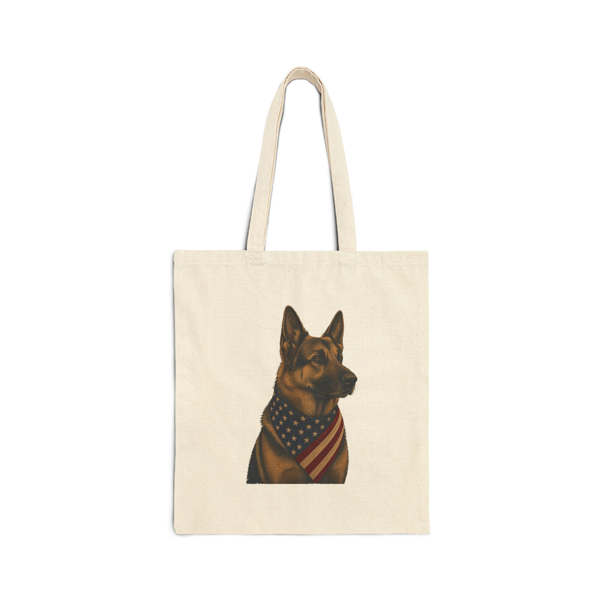 German Shepherd Patriotic Pup Canvas Tote Bag