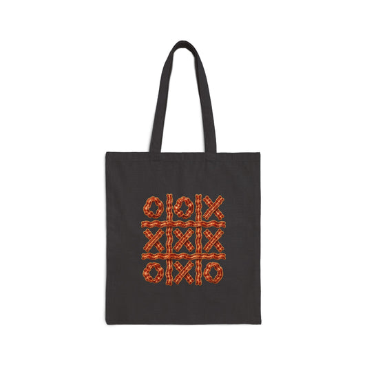 Bacon Tic-Tac-Toe Canvas Tote Bag