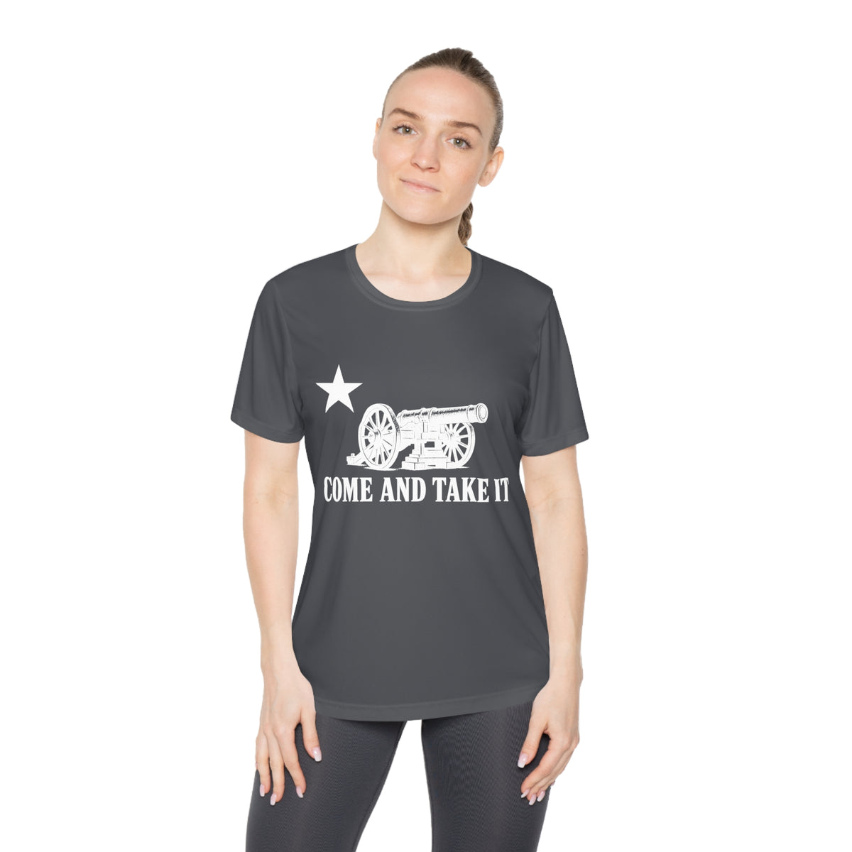 Come and Take It Cannon Women's Dry-Fit Performance Tee - Dark Colors