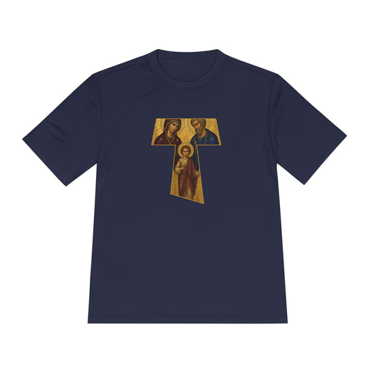 Holy Family Tau Cross – I AM Back Men's Dry-Fit Performance Tee