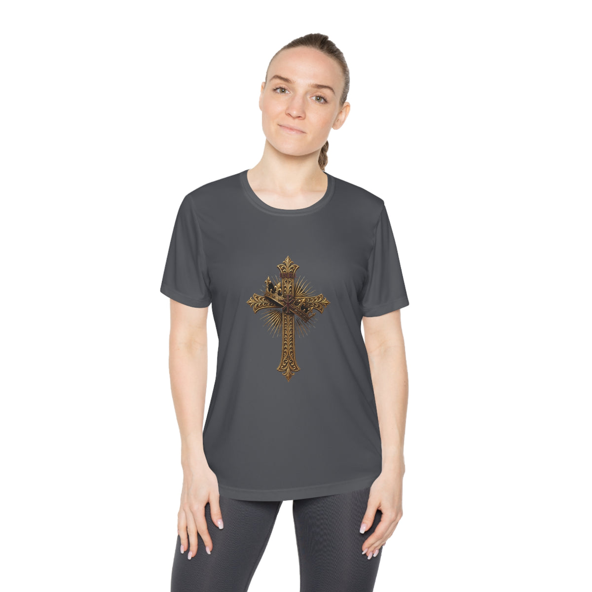 INRI Crowned Cross Women's Dry-Fit Performance Tee