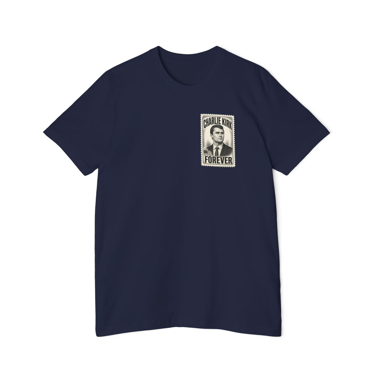 Charlie Kirk Prove Me Wrong Lightweight Tee in Navy – flat front