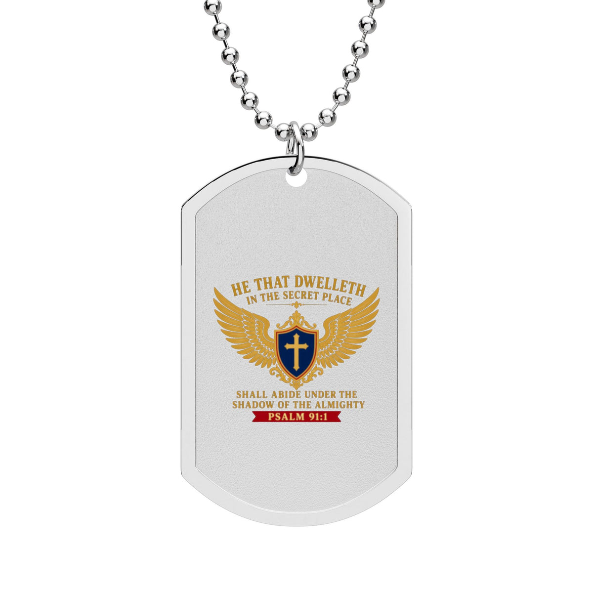 Secret Place Psalm 91:1 Dog Tag Necklace