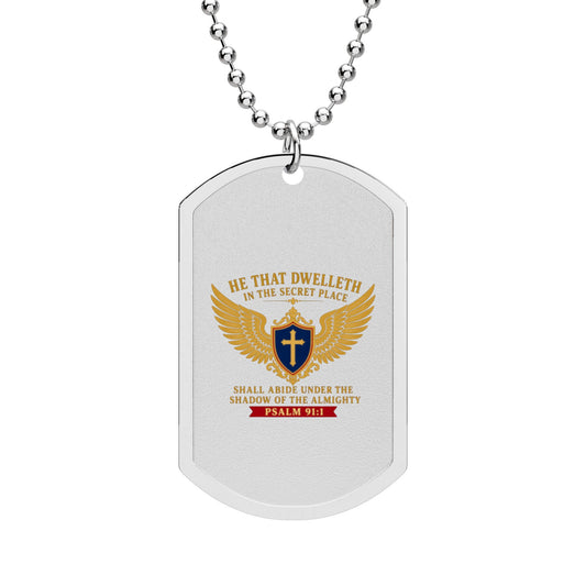 Secret Place Psalm 91:1 Dog Tag Necklace