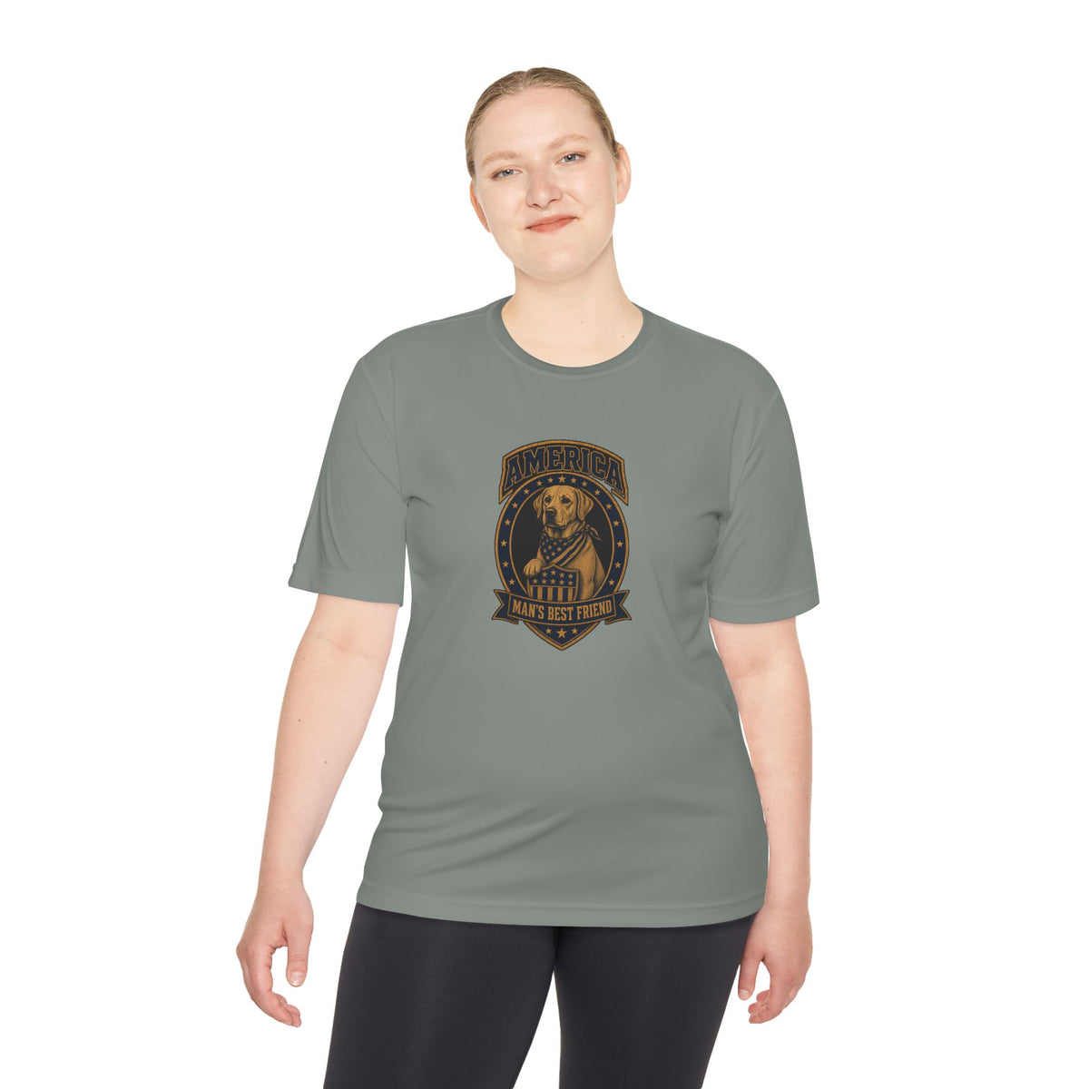 America Man's Best Friend Badge Men's Dry-Fit Performance Tee