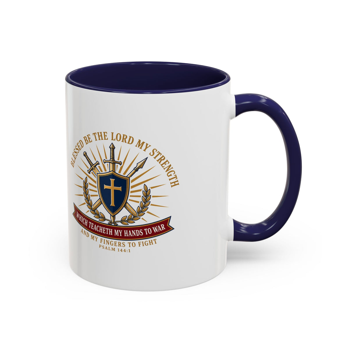 Hands to War Psalm 144:1 Accent Mug