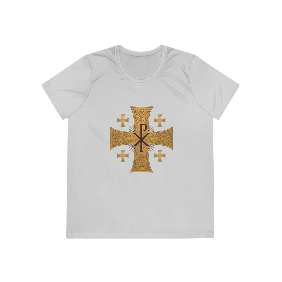 Chi-Rho Jerusalem Cross Women's Dry-Fit Performance Tee