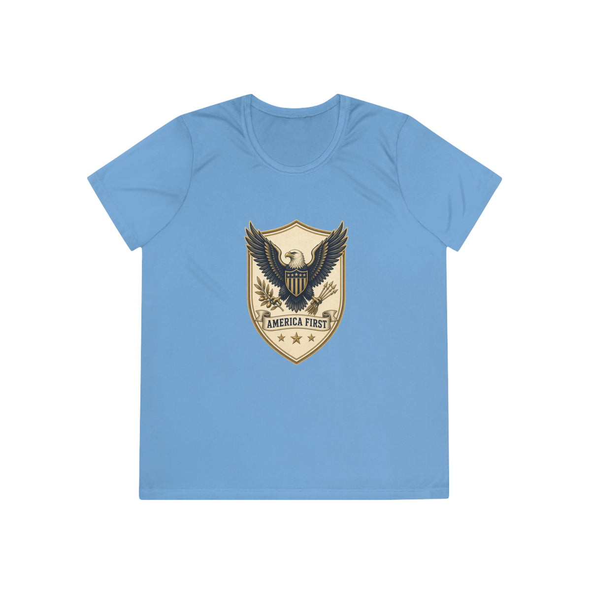 America First Badge Women's Dry-Fit Performance Tee