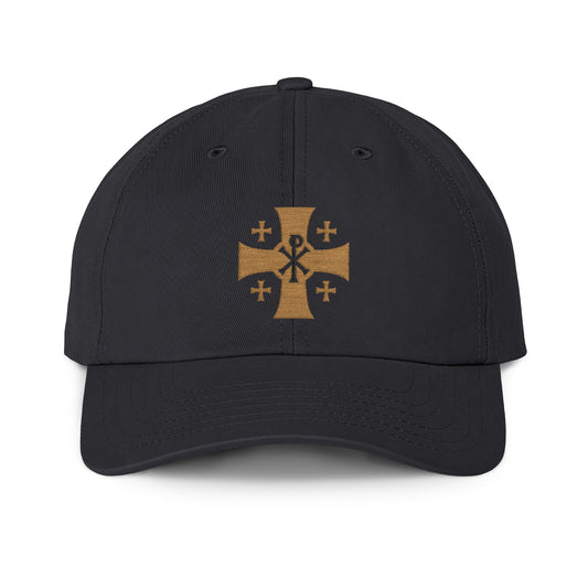 Chi-Rho Jerusalem Cross Made in USA Dad Hat