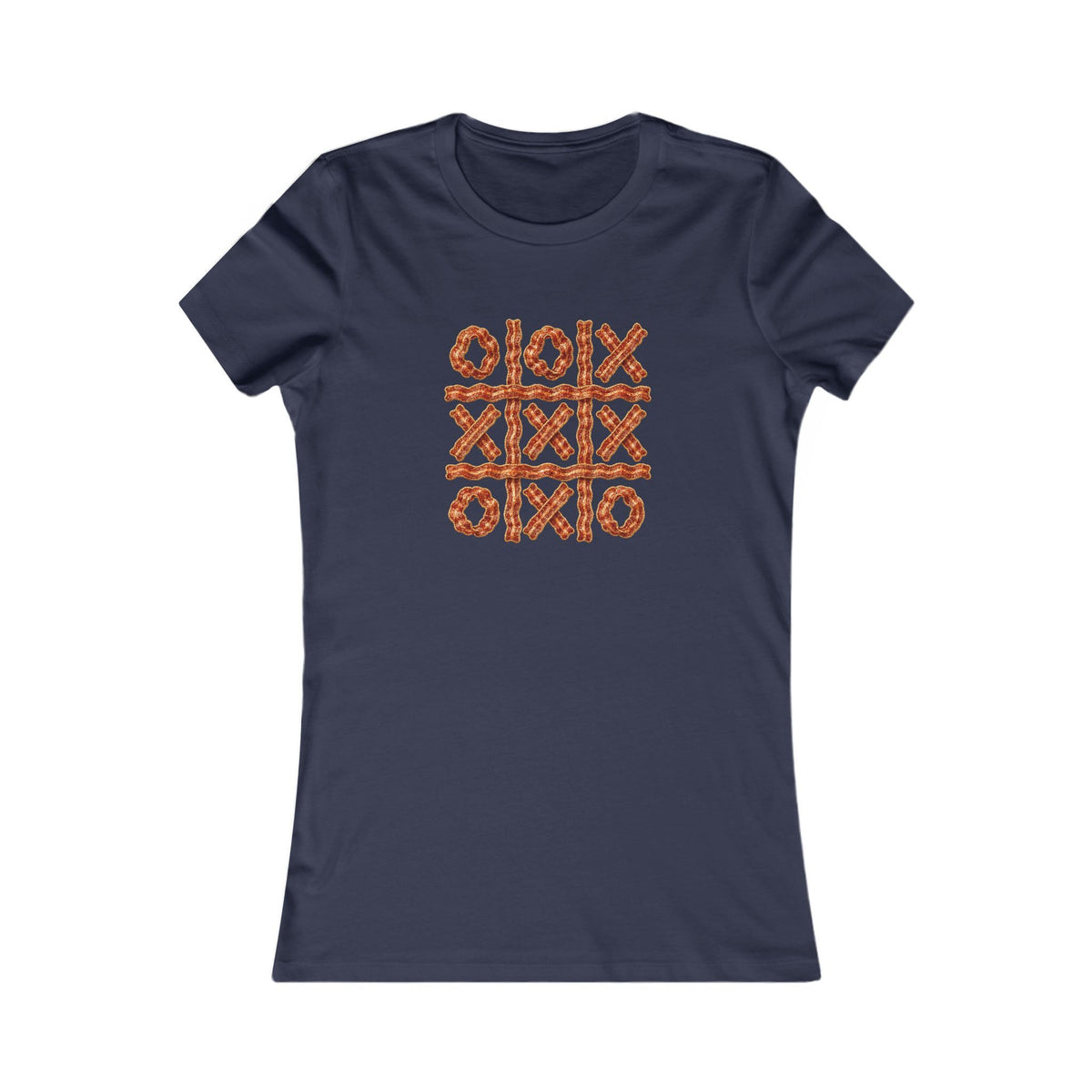 Bacon Tic-Tac-Toe Women's Slim Fit Tee
