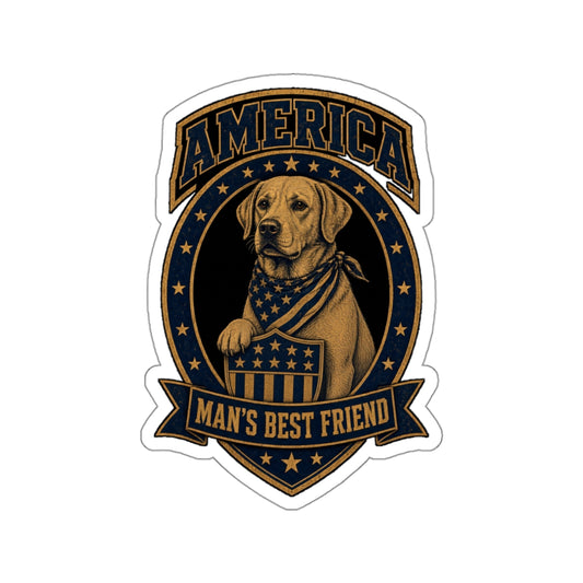 America Man's Best Friend Badge Die-Cut Sticker