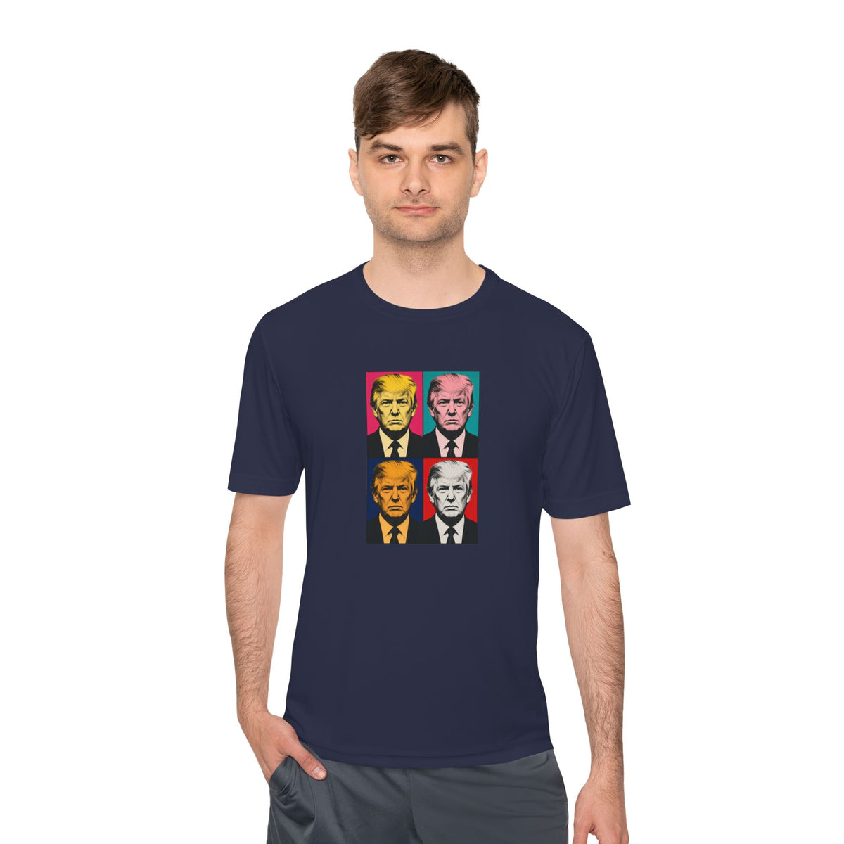 Trump Pop Art Grid Men's Dry-Fit Performance Tee