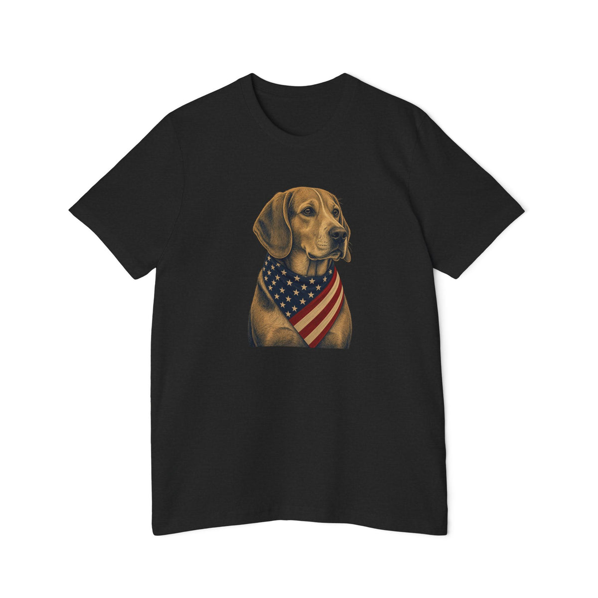 Patriotic Beagle American Flag Bandana Lightweight Tee
