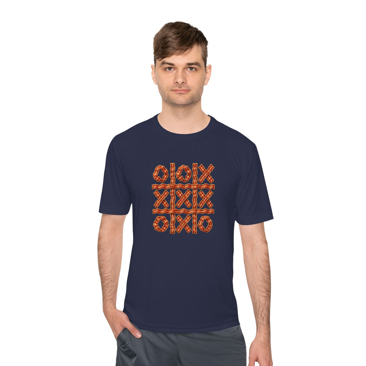 Bacon Tic-Tac-Toe Men's Dry-Fit Performance Tee