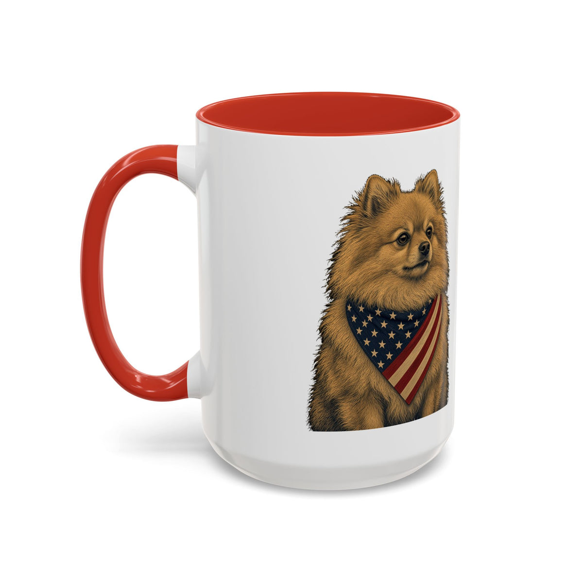 Patriotic Pomeranian Accent Mug