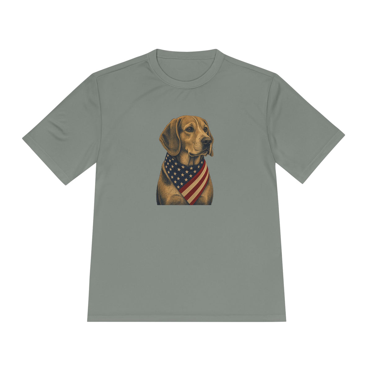 Patriotic Beagle American Flag Bandana Men's Dry-Fit Performance Tee