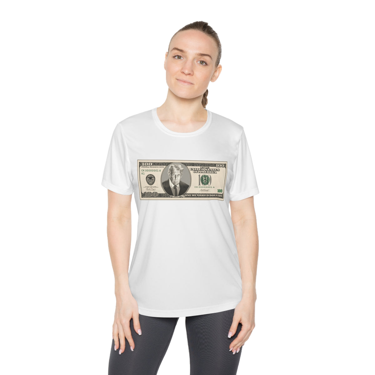 Trump $100 Bill Women's Dry-Fit Performance Tee