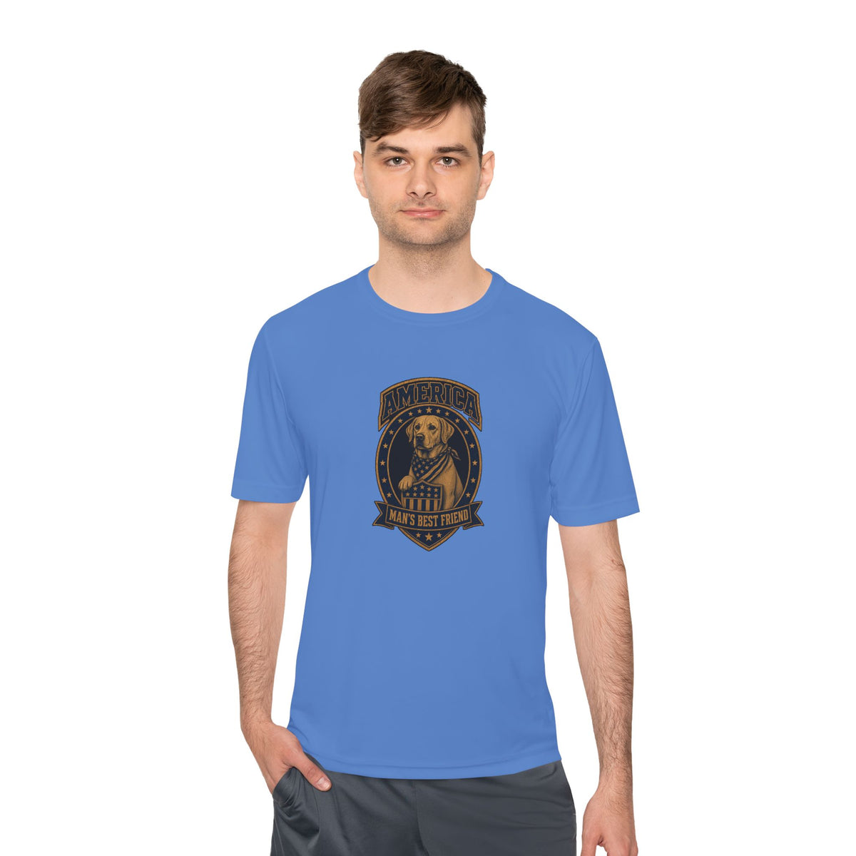 America Man's Best Friend Badge Men's Dry-Fit Performance Tee