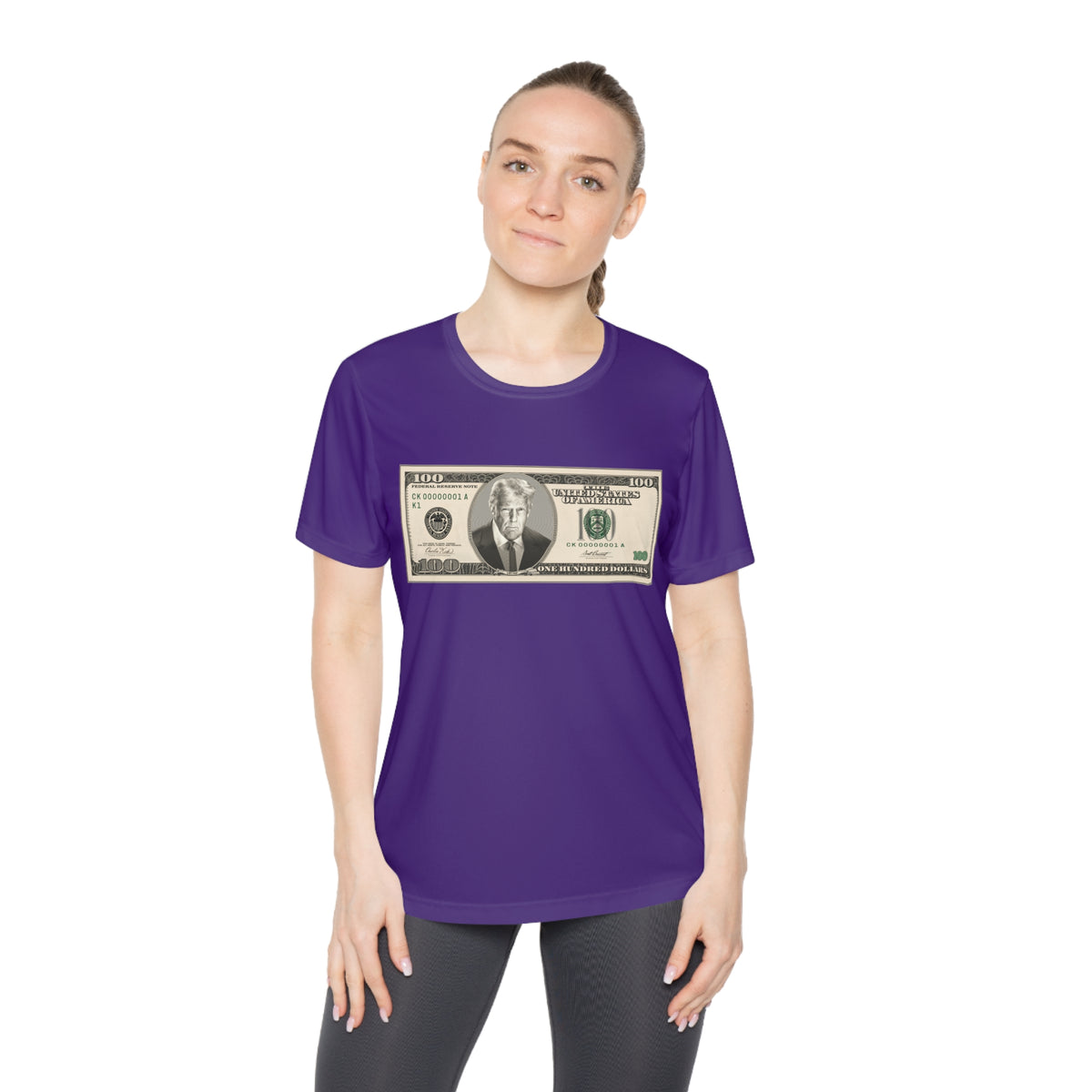 Trump $100 Bill Women's Dry-Fit Performance Tee