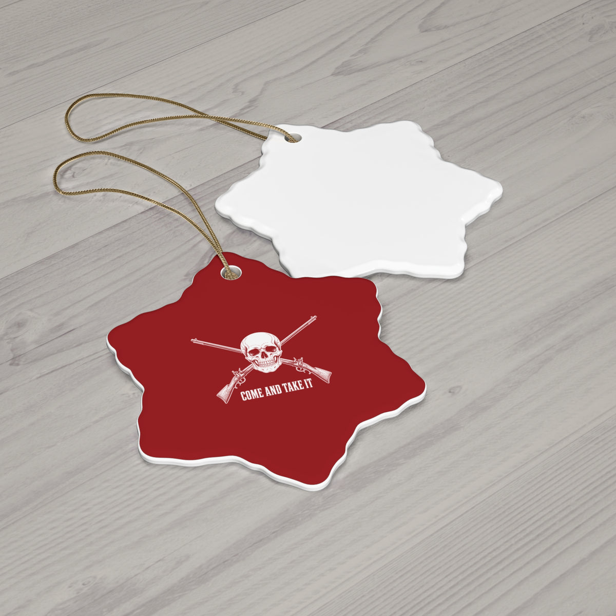 Come and Take It Jolly Roger Ceramic Christmas Ornament