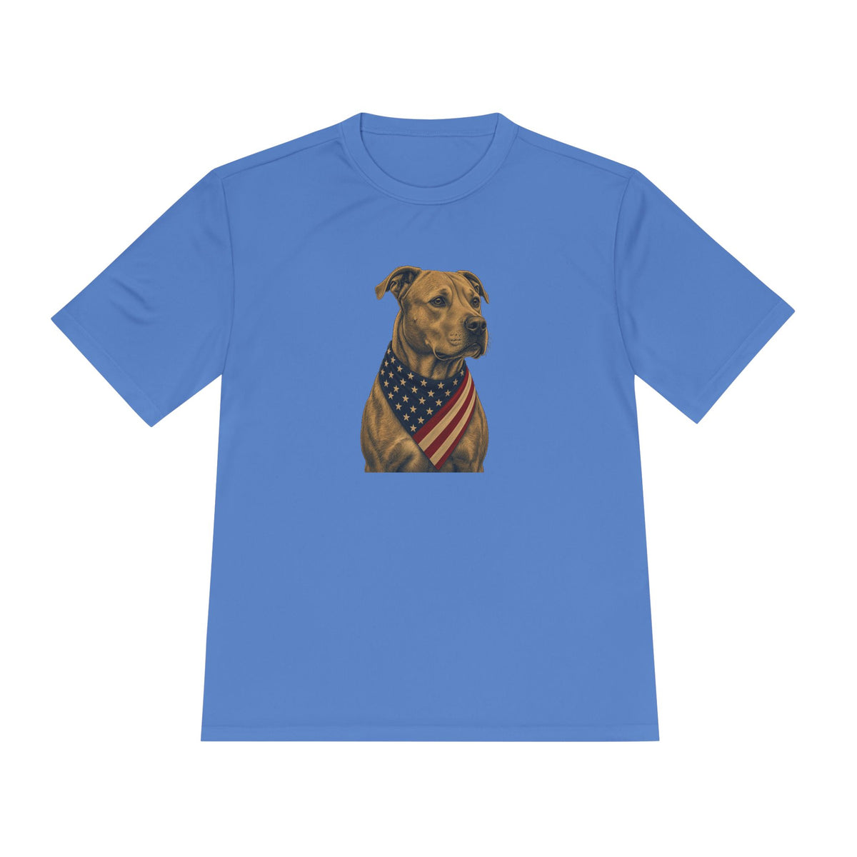 Patriotic Pit Bull American Flag Bandana Men's Dry-Fit Performance Tee