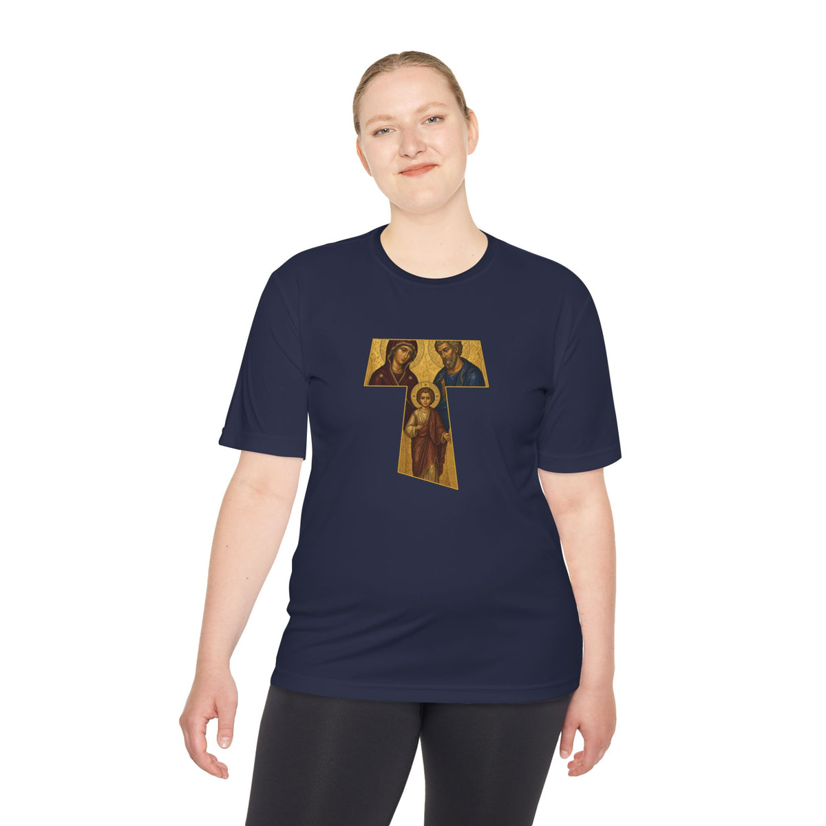 Holy Family Tau Cross – I AM Back Men's Dry-Fit Performance Tee