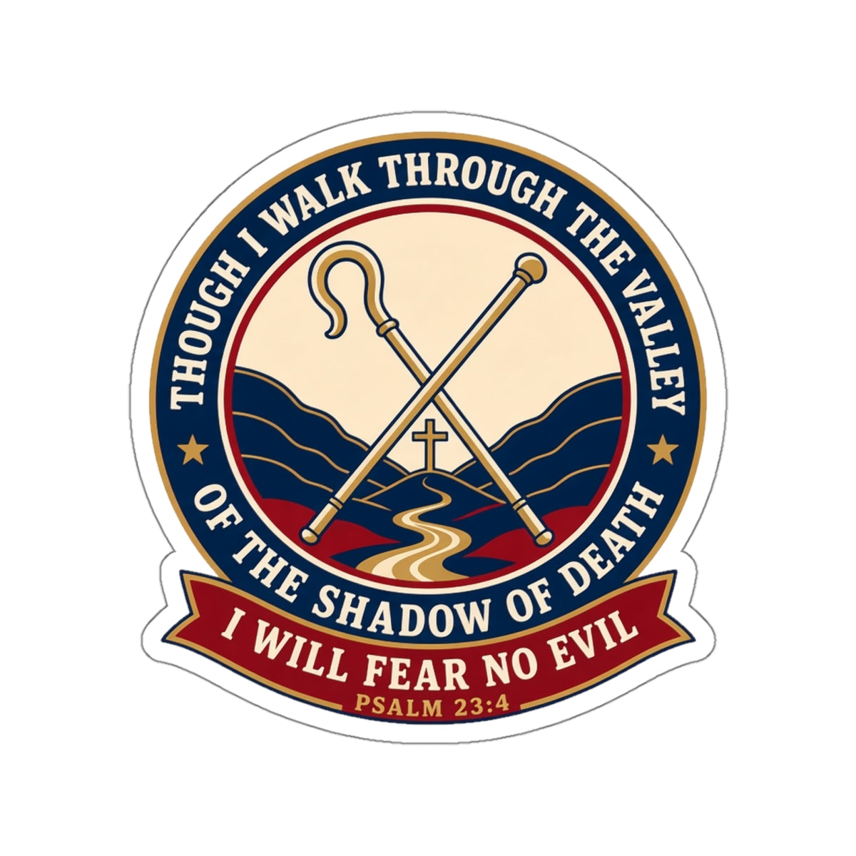 Fear No Evil Psalm 23:4 Die-Cut Sticker