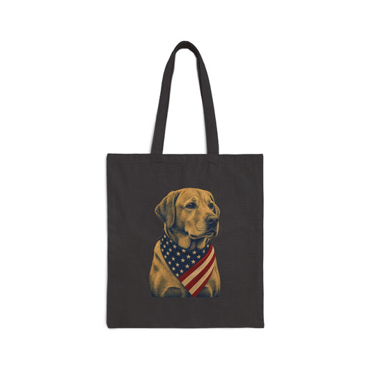 Lab Patriotic Pup Canvas Tote Bag