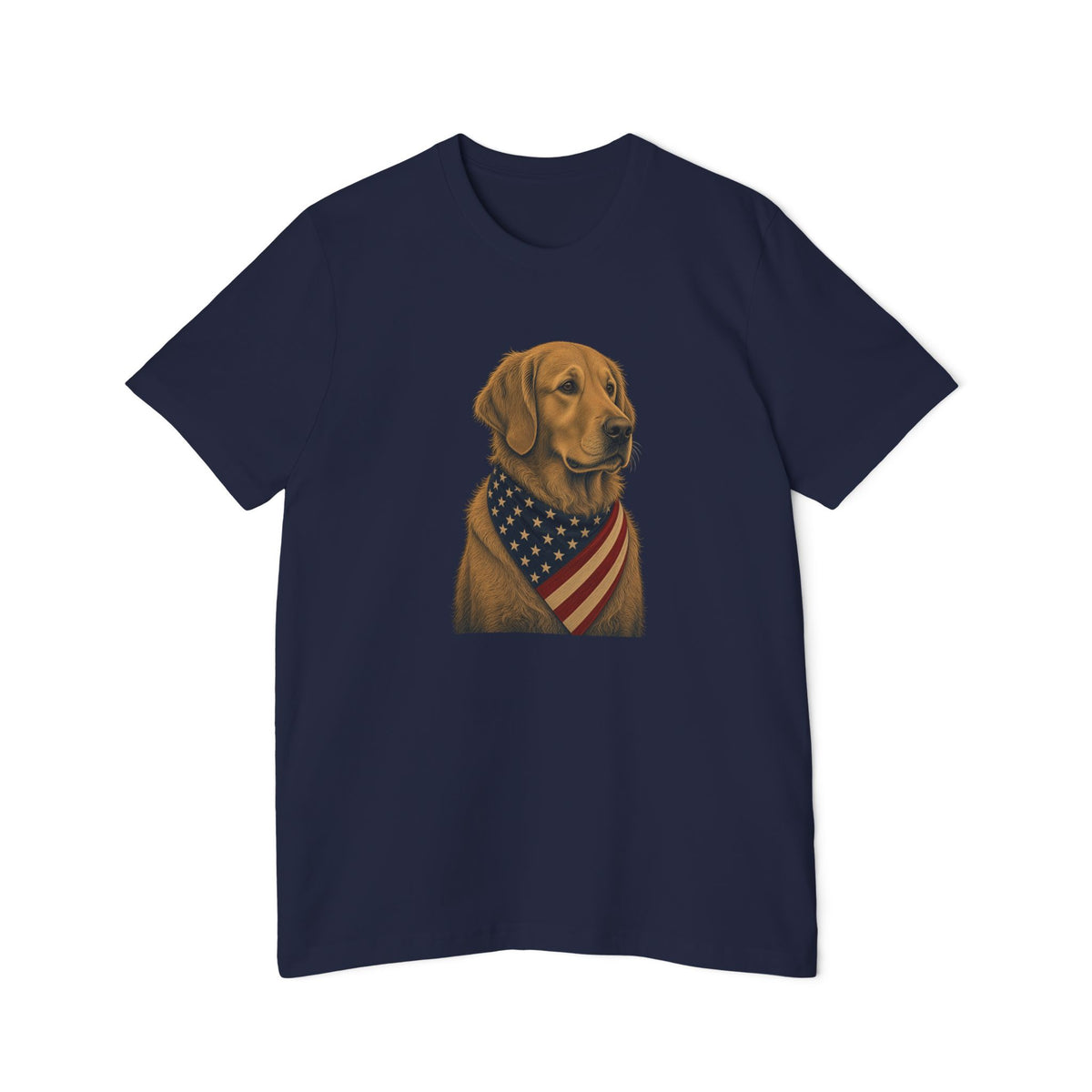 Patriotic Golden Retriever American Flag Bandana Lightweight Tee